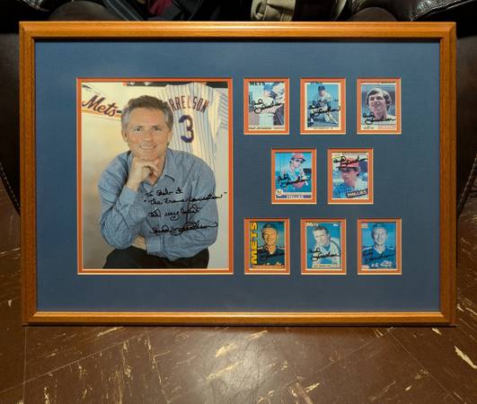 Bud Harrelson NY Mets - signed card collection in frame 1