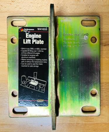 Performance Tool W41032 Engine Lift Plate NOS 1
