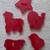 Cookie Cutters ~ red translucent ~ vintage HRM ~ handles ~ lot of 5 1 thumbnail