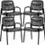 Leather Office Chair, 4-Pack, Black 1 thumbnail