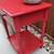 Red Side Table, Polished METAL Vases, Ent. Cnter, Industrial Bar Stool 5 thumbnail