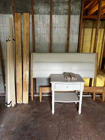 Queen bed frame and side table 1