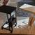 Rolling C couch table end table bed table Black Cream White 1 thumbnail
