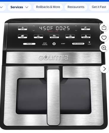 Gourmia 8-Quart Digital Air Fryer with Window & Light