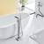 Free Standing Floor Mount Bathroom Tub Faucet w/ Hand Shower, Chrome 2 thumbnail
