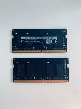 2 Memory RAM sticks 4GB each PC4-2400T 1