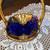 Vintage Moser Bohemian Cobalt Blue Glass Basket- 24K gold gilding 4 thumbnail