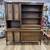 Vintage Mid Century Cane and Walnut Wood Hutch/Bar Cabinet/Bookcase 2 thumbnail