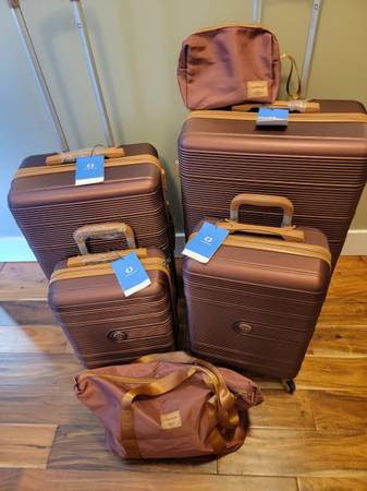 6-PC WINE RED COLOR HARDSHELL LIGHTWEIGHT LUGGAGE SET 1