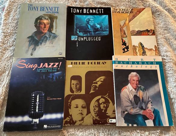 6 Vocal Music Books - Jazz, Billie Holiday, Bacharach, Tony Bennett 1