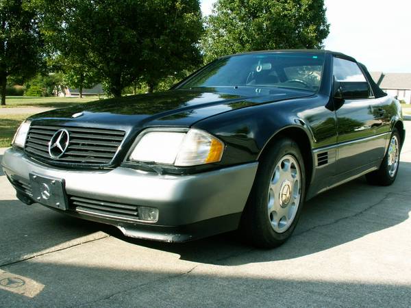 1995 500SL MB Convertible Black Mercedes Benz Chrome wheels 1