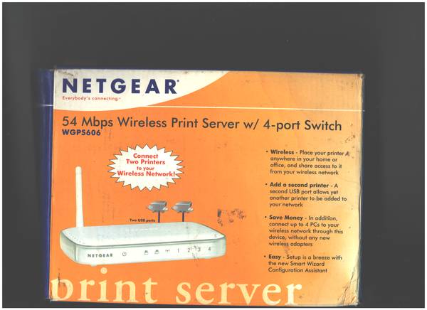 Netgear 54 Mbps Wireless Print/Server w/4 - port Switch - $30 (San Diego)63471191065217121