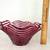 Hand Blown Glass Eye Studio Pink Caned Bowl 8” 12 thumbnail