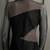 BCBG "MINDY" MESH-PANELED TOP, BLACK, LARGE 6 thumbnail