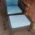 REDUCED! Black Metal & Thatch Woven Patio Chair & Ottoman + 5 Cushions 3 thumbnail