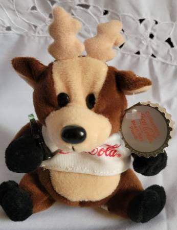 1998 Collectible Coca Cola Bean Bag Plush Reindeer 1