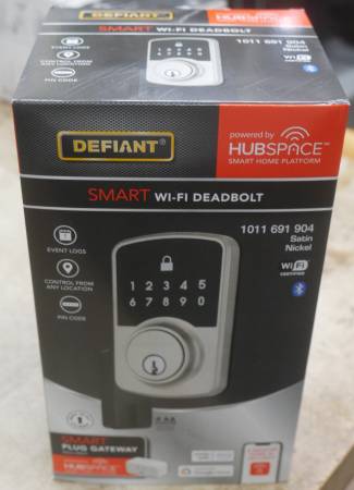 Defiant Square Compact Satin Nickel Electronic Single Cylinder Deadbol 1