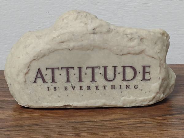 Ceramic/Stone Inspirational "Attitude" Slogan / Heavy / Mint Condition 1