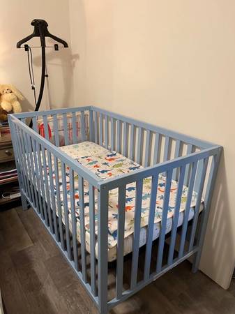Suite Bebe Palmer 3 in 1 Convertible Crib, Baby Blue 1