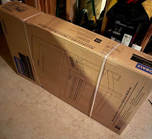 Banco de trabajo de madera Kobalt de 36 pulgadas de alto con 3 cajones de acero inoxidable cepillado - ¡NUEVO! - $250 (Stockbridge)63469931264385121