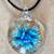 Antique 1970’s Blown Glass Blue Flower Necklace - 18” 1 thumbnail