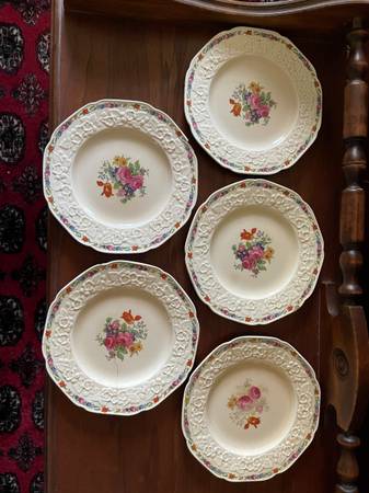 Vintage Crown Ducal Gainsborough England plates + bowls -  16 pc lot 1