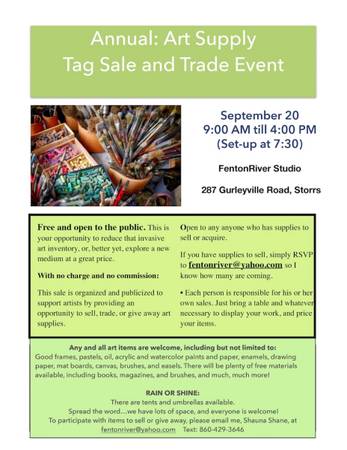 Annual Art Supply Tag Sale 1