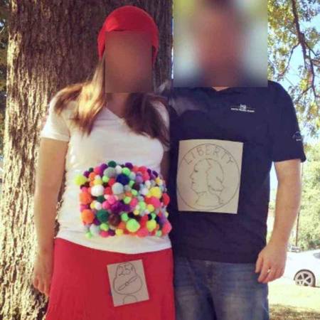 Homemade fun DIY maternity pregnancy gumball machine Halloween costume 1