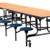 Mobile Cafeteria Table With Stools, 145"Lx59"W, Oak Top/Gray Stools 2 thumbnail