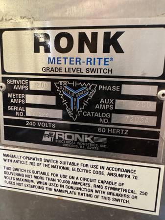 200 Amp Electrical Transfer Switch 1