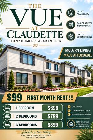 3 bedroom/2 bathroom - $ 99 First Month's Rent Special! No Admin Fees! 1