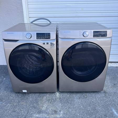 Samsung Front Load Washer & Electric Dryer Set Champagne Finish 1