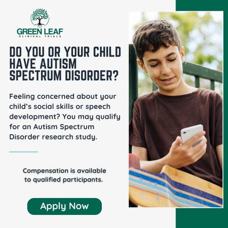 Clinical Study on Autism Disorder in Peds – Earn up to $900! 1