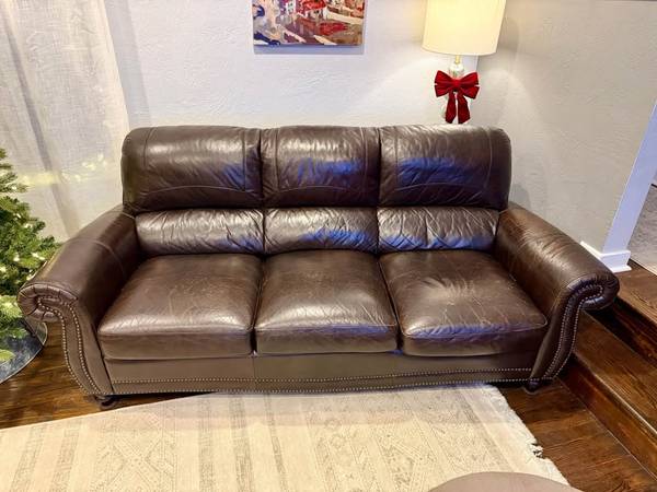 Brown Leather Couch 1