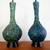 One vintage mid century modern blue drip glaze lamp 5 thumbnail