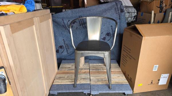 World Markets Jackson Metal Tube Chairs in Metallic Gray 1