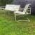 Vintage tubular aluminum vinyl strap patio chair w/ bench A50 8 thumbnail