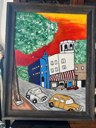 IMPRESSIONISTIC ACRYLIC PAINTING OF LAGUNA BEACH 1