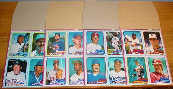 1988 OPC Baseball Box bottom Set Nolan Ryan Cal Ripken Schmidt NEW! 1