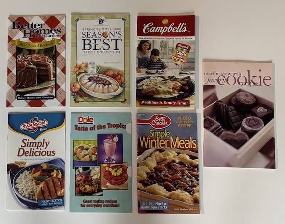 7 lot recipe books Martha Stewart, Pampered Chef BH&G, Betty Crocker + 1