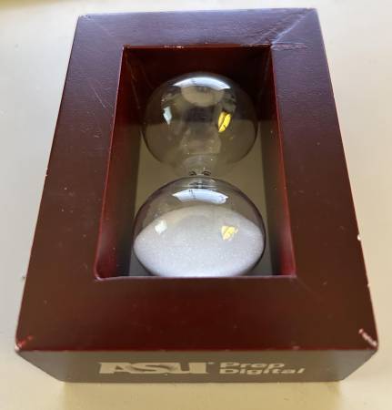 Decorative Desk Hourglass Featuring "ASU Digital" Branding, 1