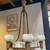 Hollywood Regency / Art Deco Vintage Genuine Brass and Alabaster Chandelier 6 thumbnail