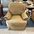 Beige striped swivel accent chair 3 thumbnail