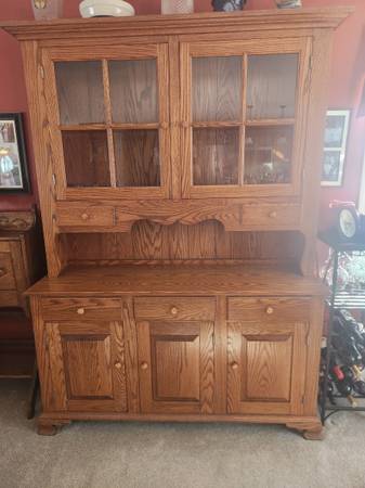 Oak China Hutch 1