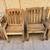 FOUR Rustic Teak Dining Armchairs with Sculpted Seat- Outdoor Patio Chairs 7 thumbnail