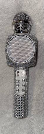 rhinestone-encrusted wireless Bluetooth karaoke microphone 1
