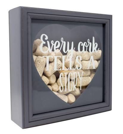 Shadowbox Wine Cork Holder Every Cork Tells A Story 10-Inch Gray 1