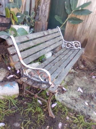 Small antique cast iron bench 1