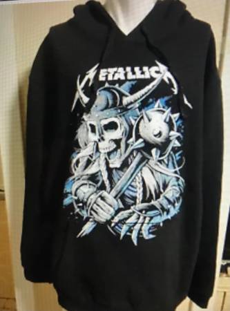 METALLICA LIGHT COTTON HOODIE BLACK MEN's SIZE L 1