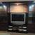 Large Dark Wood Entertainment Center with shelves and drawers Four Pie 4 thumbnail
